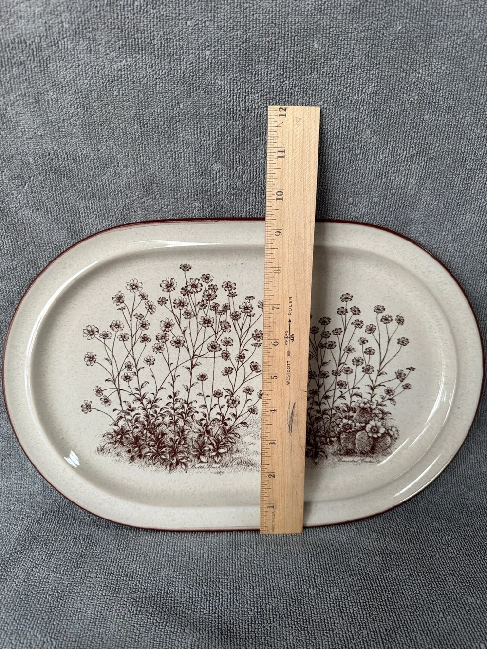 Noritake Stoneware Desert Floral Stoneware Serving  Platter 14” Japan #8341